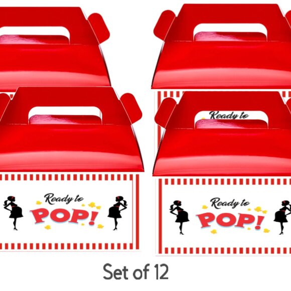 Gable Snack Boxes Baby Shower Ready to Pop Gender Reveal Party Favors 10 Pack - Picture 3 of 4